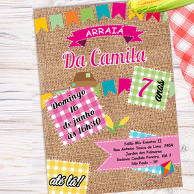 Convite festa junina para editar Convite festa junina para editar