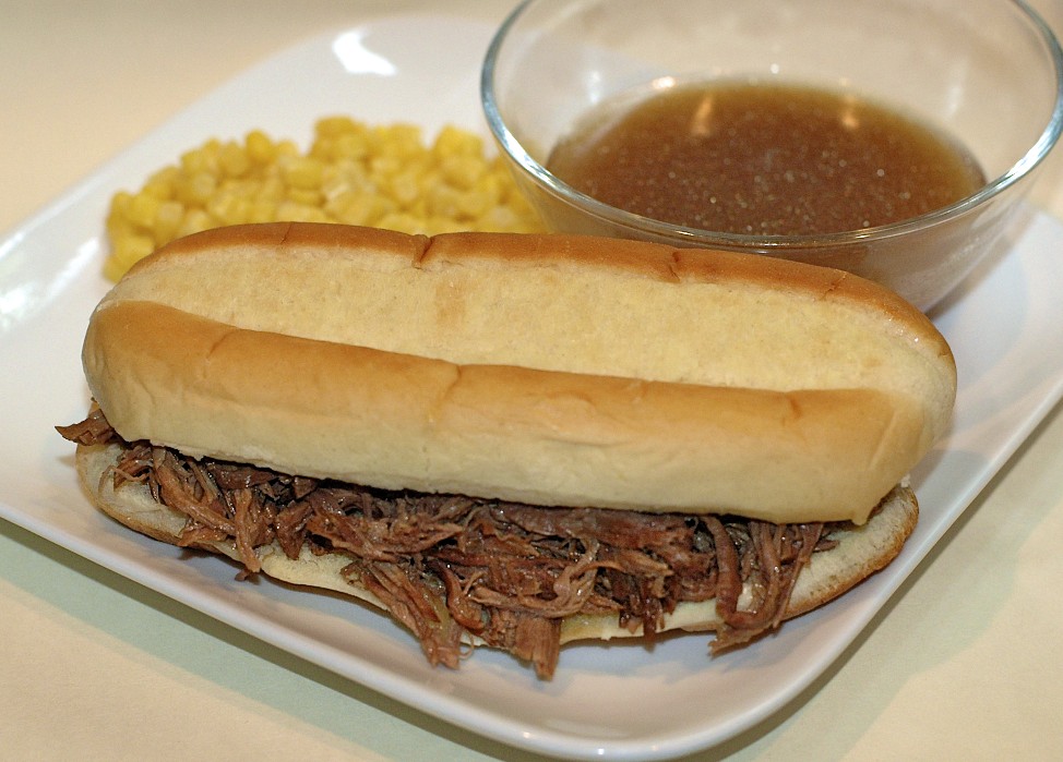 Boy Cheese Sandwich SlowCooker French Dip Sandwiches