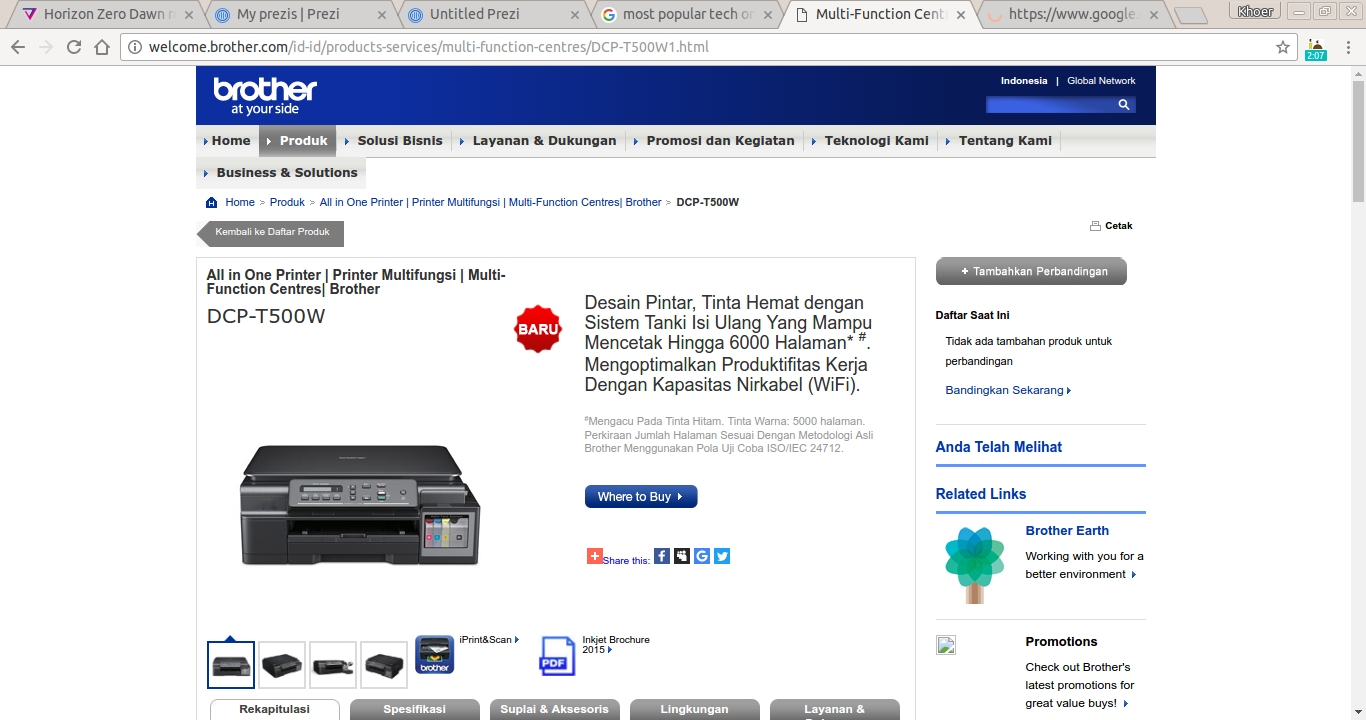 Migrasi Linux Cara Install Printer Brother DCPT500W di Ubuntu