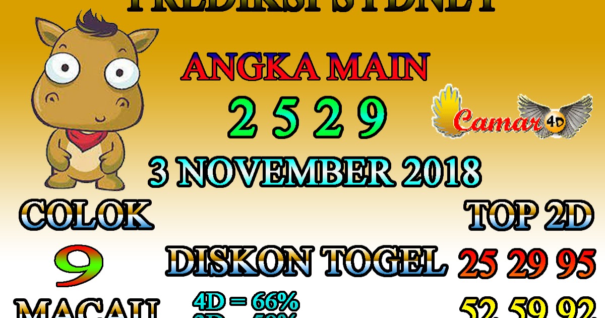 Prediksi Togel Sydney 3 November 2018 Prediksi Togel Lengkap SGP
