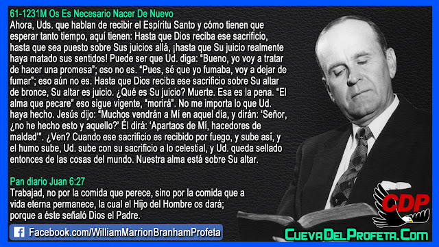 Hasta que Dios reciba ese sacrificio - Citas William Branham Mensajes