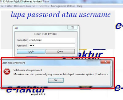 Lupa password aplikasi e-faktur