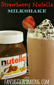 A twist on a classic - these Strawberry Nutella Milkshakes are dangerously addictive | www.fantasticalsharing.com