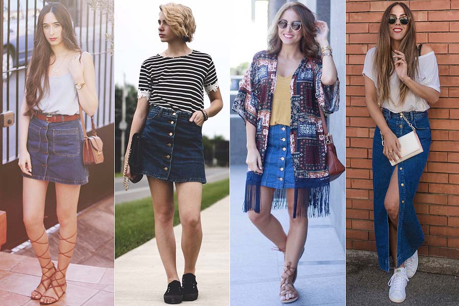 saia justa com botao na frente