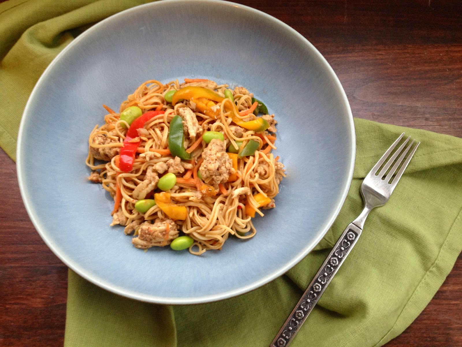 Chinese 5 Spice Ground Turkey and Soybean Noodle Stir Fry