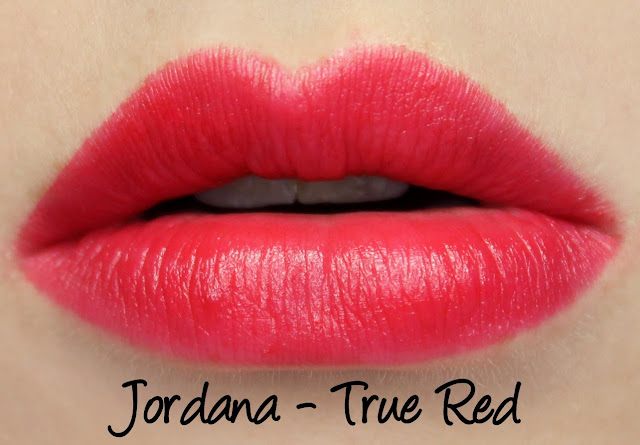 Jordana True Red lipstick swatches & review