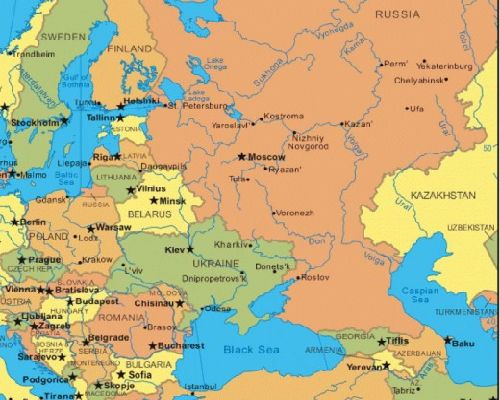 Eastern Europe And Russia Map Eastern Europe And Russia Map