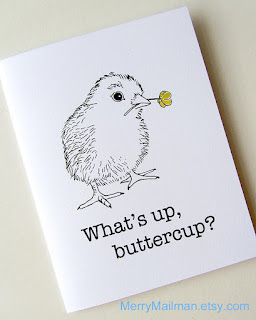 Cute printable all-occasion greeting card from MerryMailman on Etsy, includes envelope template