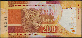 South Africa Currency 200 Rand banknote 2013 African Leopard - The Famous Big Five animals of Africa