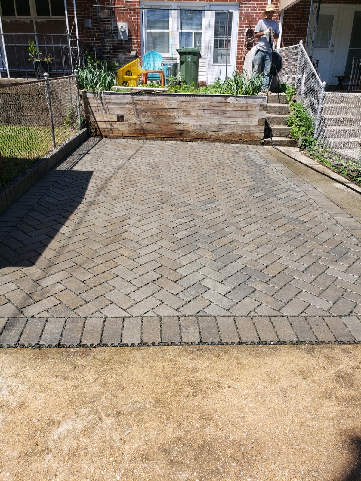 Custom Stoneworks & Design Inc. Permeable Paver Driveway Parking Pad in Baltimore