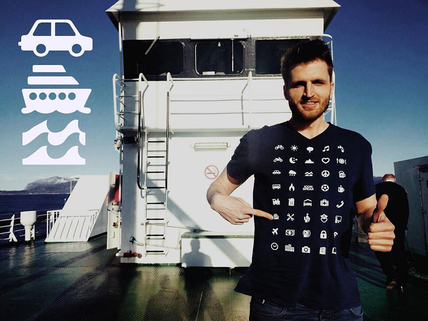 Traveller T-Shirt With 40 Icons Lets You Communicate In Any Country Even If You Don’t Speak Its Language