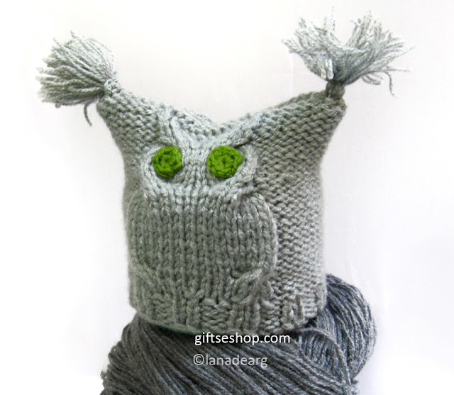 pattern for baby hat, knit owl pattern, baby owl hat