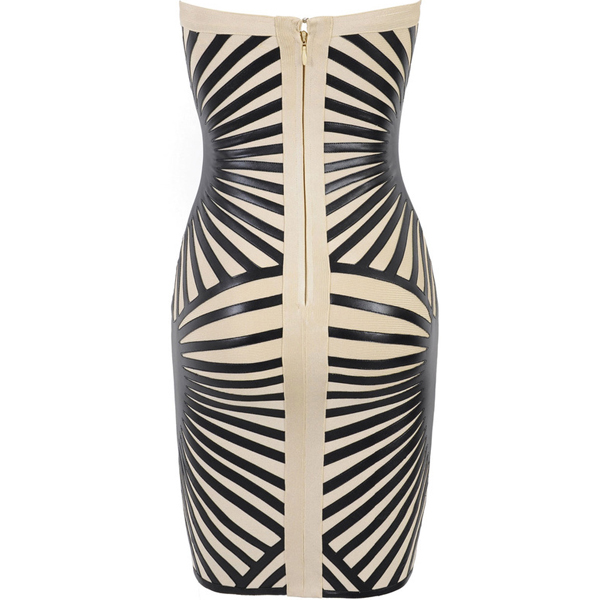 new website for your fashion: Herve Leger Strapless Ray Black Stripe ...