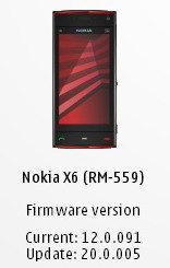 Firmware update 20.0.005 for Nokia X6 32GB