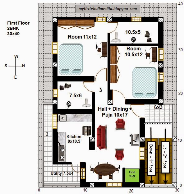 My Little Indian Villa 42R35 1BHK and 2BHK in 30x40