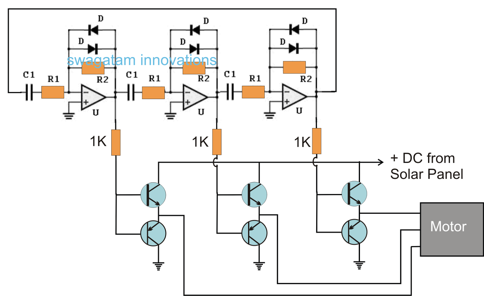 3 phase Solar Submersible Pump Inverter Circuit