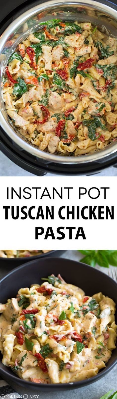 Instant Pot Creamy Tuscan Chicken Pasta