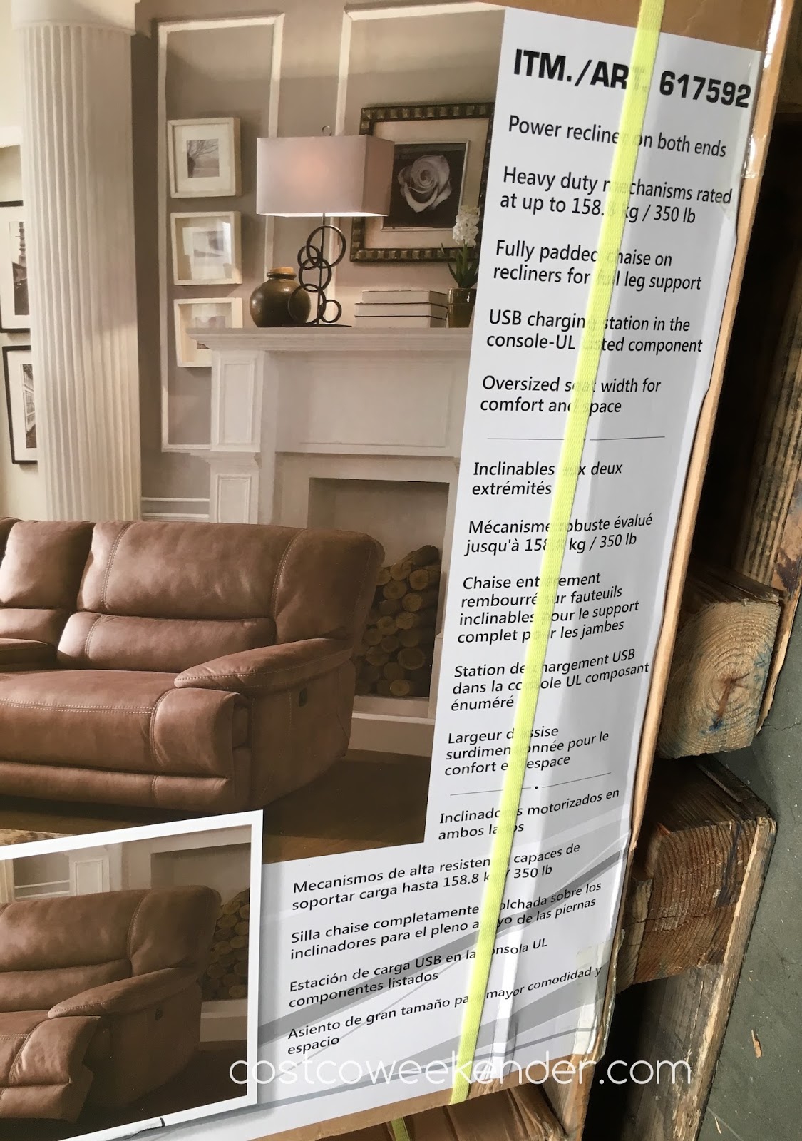 Fabric Power Reclining Sectional Costco Weekender