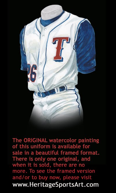 MLB Texas Rangers 2007 uniform original art – Heritage Sports Art