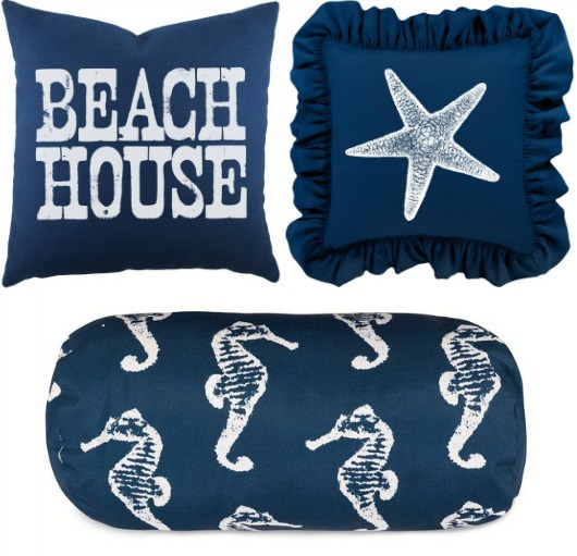 Navy Blue Coastal Pillows