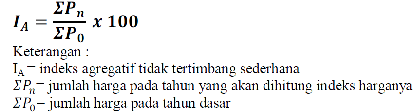 Jelaskan cara perhitungan indeks harga dengan menggunakan timbangan atau pembobotan