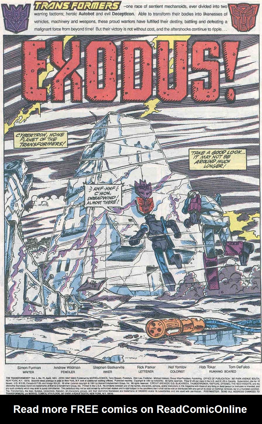 Read online The Transformers (1984) comic -  Issue #77 - 2
