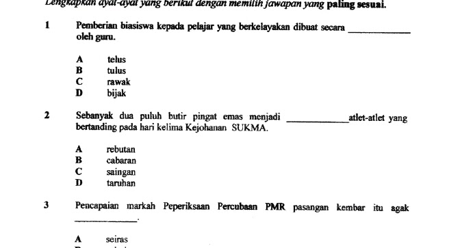 Bahasa Melayu Tingkatan 2: Set 4
