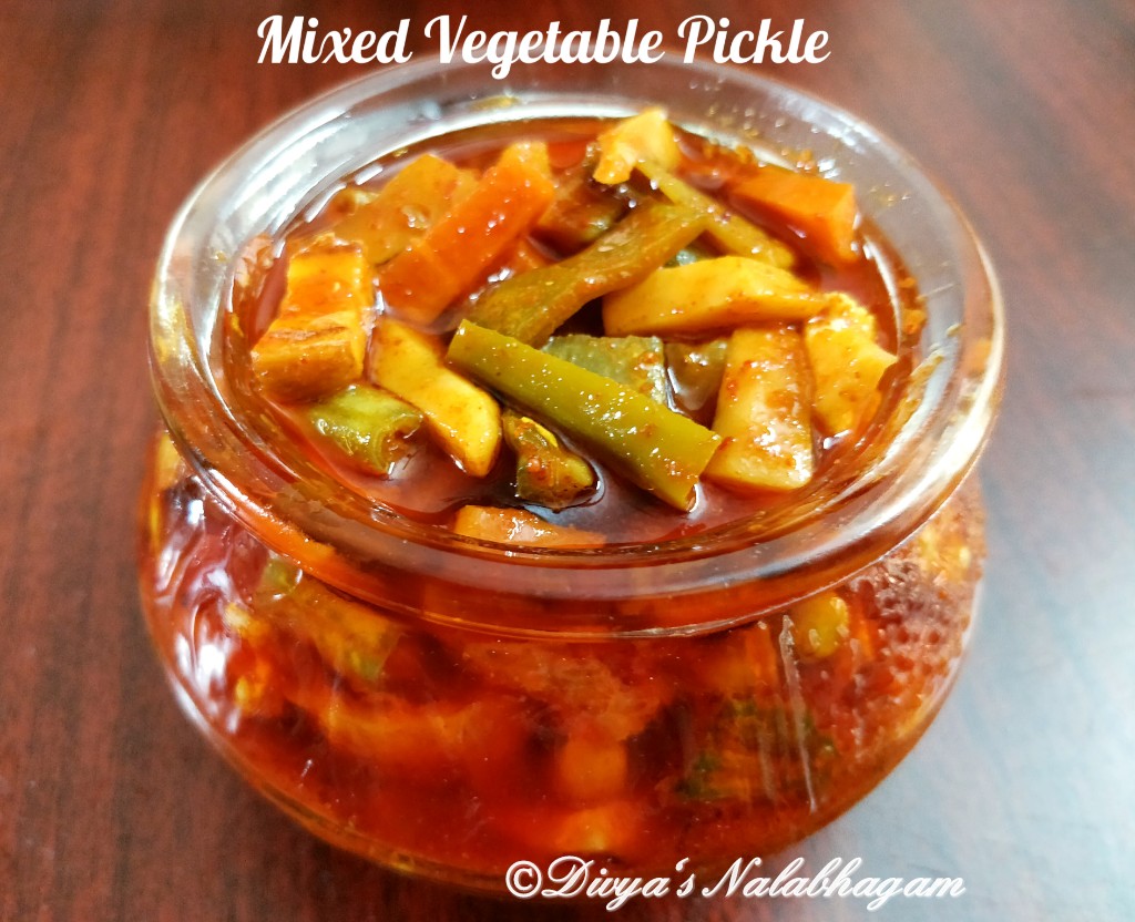 Mixed Vegetable Pickle Kaikari Oorugai Divya's Nalabhagam