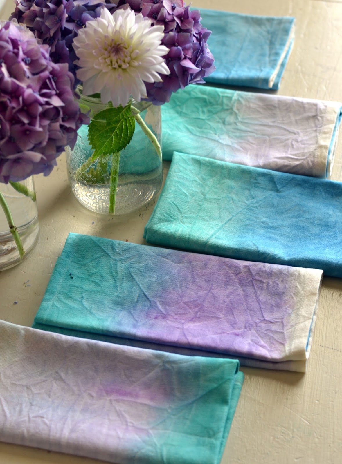 Easy to Make Watercolor Cloth Napkins Rachel Teodoro
