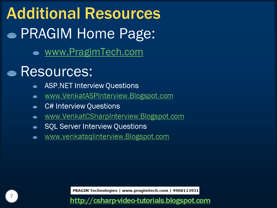 Sql server, .net and c# video tutorial: Part 54 – Pivot in SQL Server 2008