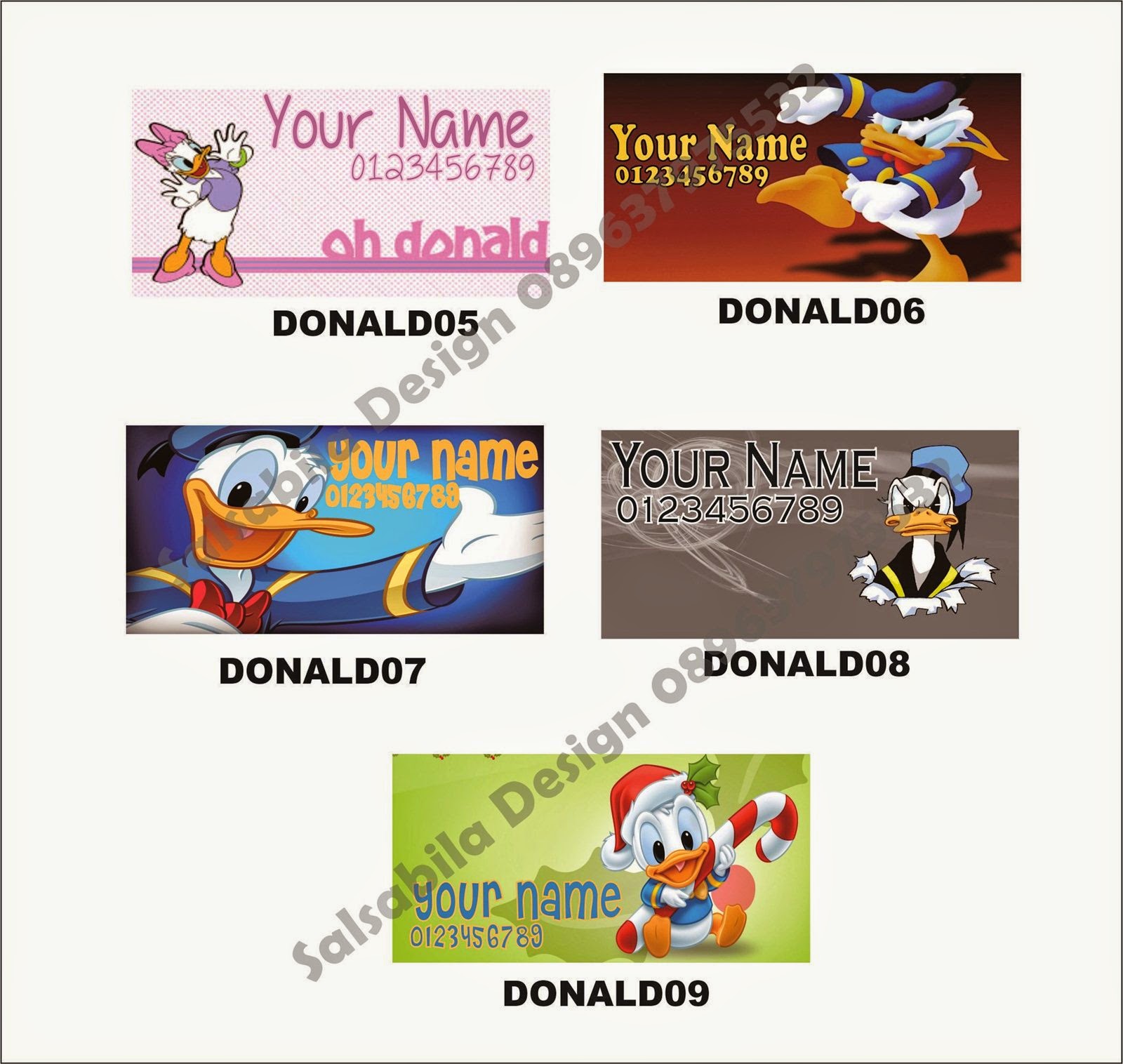 Sticker / Stiker / Label Nama Donald ~ Jasa Desain 