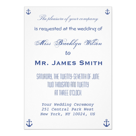 Nautical Wedding Invitations Bride Groom Hosting