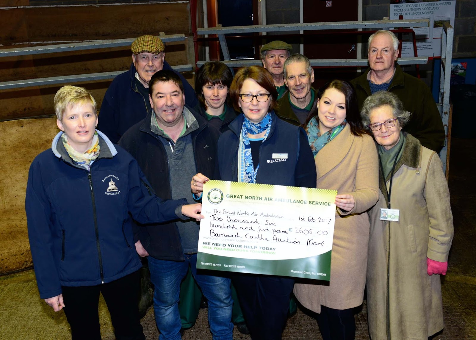 Teesdale Mercury Barnard Castle Auction Mart raises funds for air