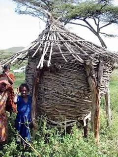 1980's wooden holding tank for seeds and grains in rural Ghana.