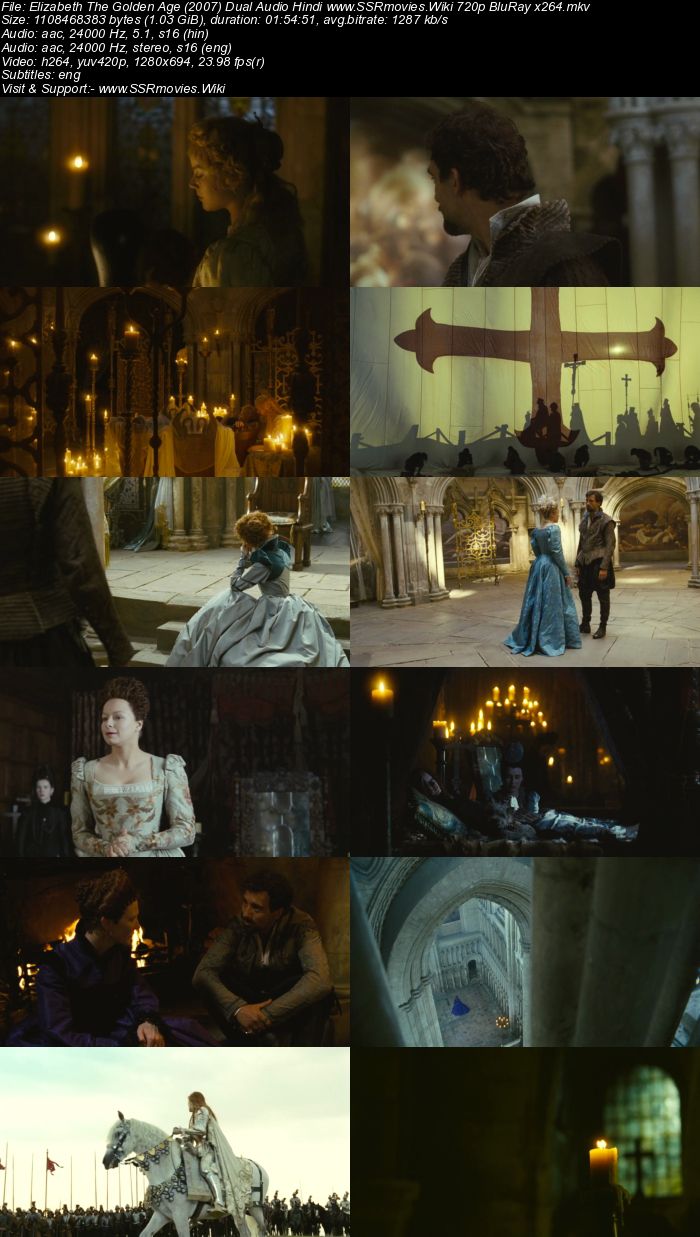 Elizabeth The Golden Age (2007) Dual Audio Hindi 480p BluRay 350MB Movie Download