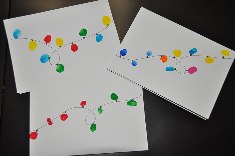 Children's Learning Activities: Fingerprint Christmas Lights