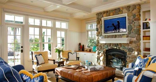 Salas en amarillo y azul - Decoración de salas con estilo