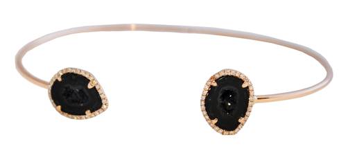 Black Agate and Diamond Rose Gold Bracelet ($1,566) and Rose Gold Diamond X Bracelet 