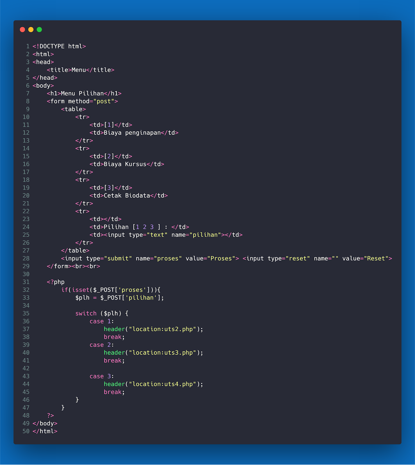 Program Sederhana Penggunaan Switch Case [PHP] - Ini Bukan Gue