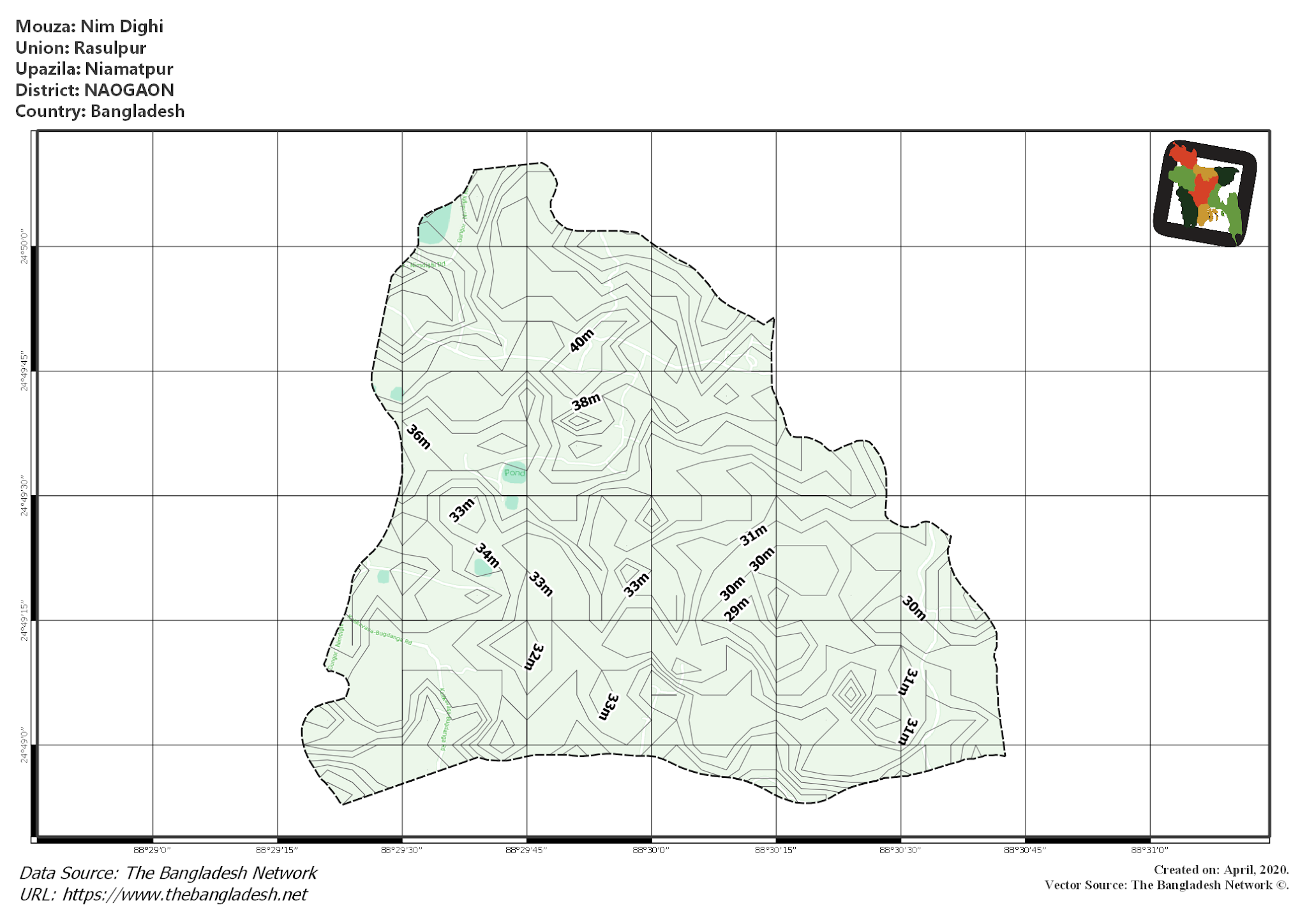 Map of Nim Dighi Mouza of Niamatpur Upazila, NAOGAON Map of Nim Dighi Mouza of Niamatpur Upazila, NAOGAON, Bangladesh.