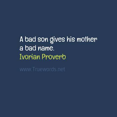 A bad son gives his mother a bad name.