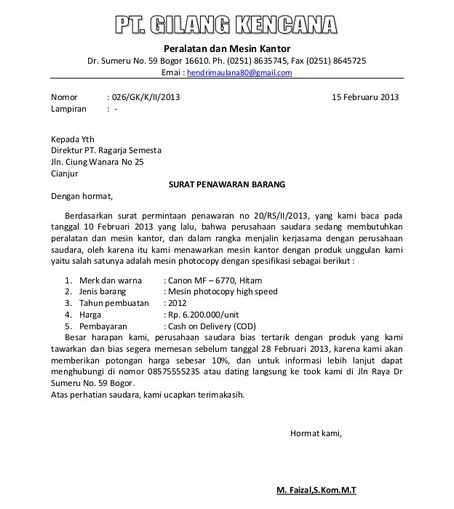 Contoh Surat Penawaran Barang Elektronik Dengan Block Style 10 contoh surat penawaran barang yang baik dan benar Contoh Surat Penawaran Barang Elektronik Dengan Block Style 10 contoh surat penawaran barang yang baik dan benar