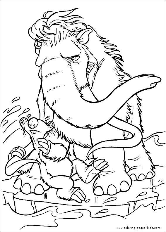 ice age coloring pages sid - photo #23