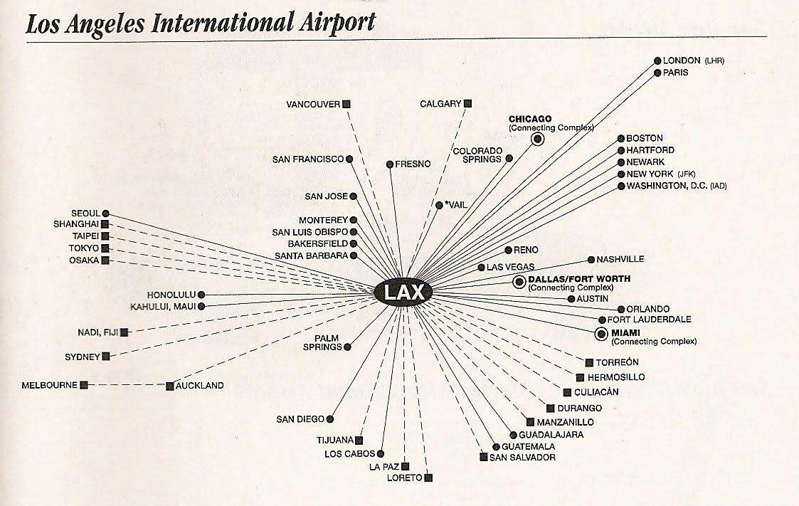 american hub airlines lax maps 2002 airline aa angeles los