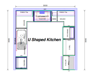 u shaped kitchen design layout kitchen layouts and design high detailed measure and precisioun 2d software computer aided design sketch