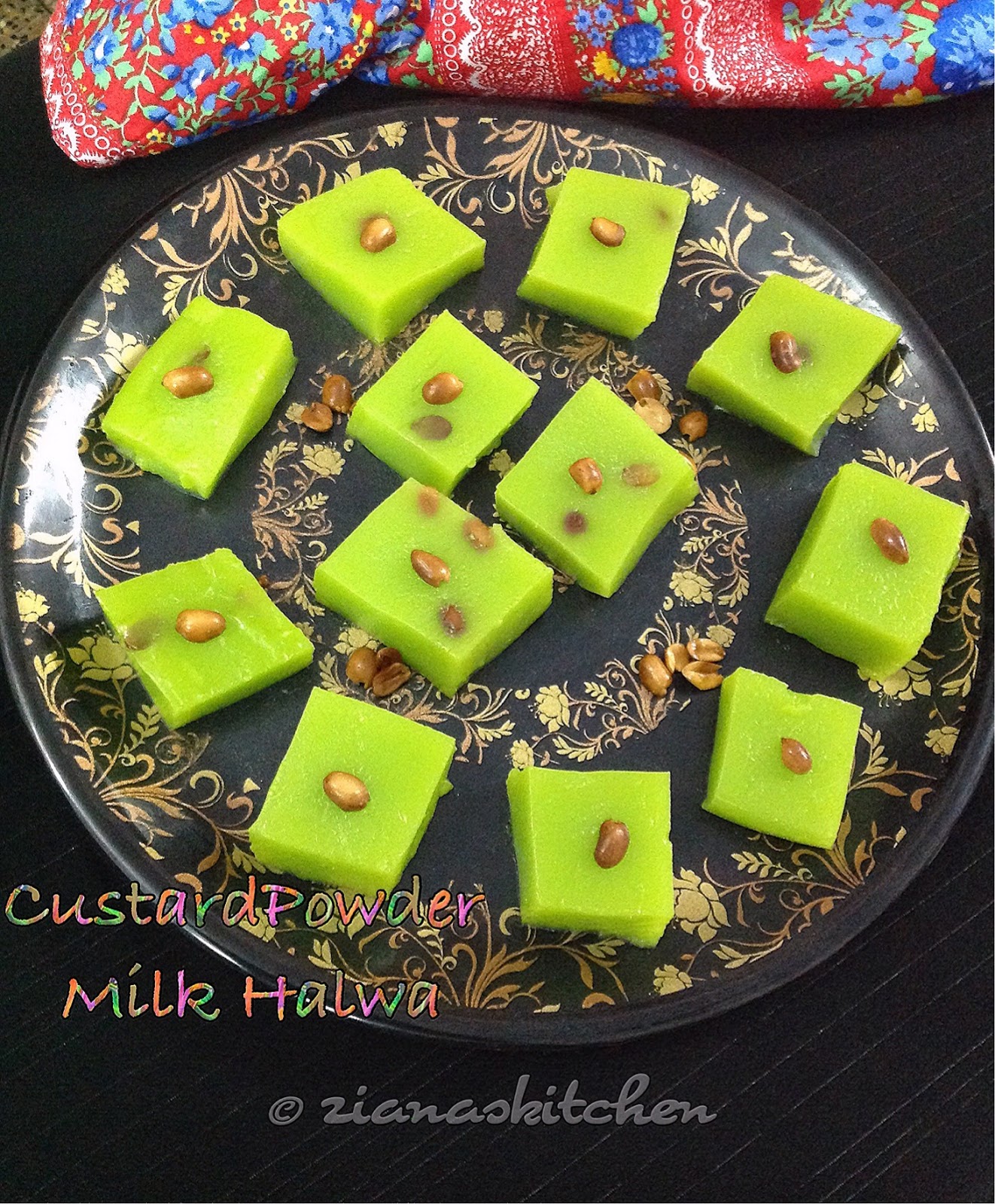 ZianasFoodArchive Custard Powder Milk Halwa
