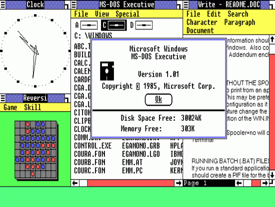Windows 1.0 desktop