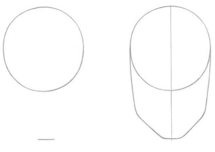 Langkah 1: Mulailah dengan lingkaran gambar wajah sketsa pensil wajah muka Mulailah dengan lingkaran