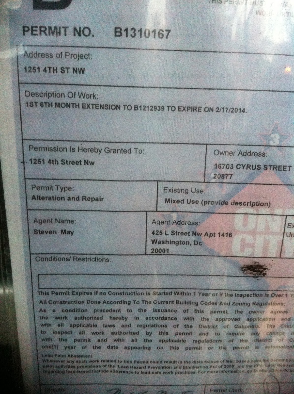 DC Vacant Properties 1251 4th St NW