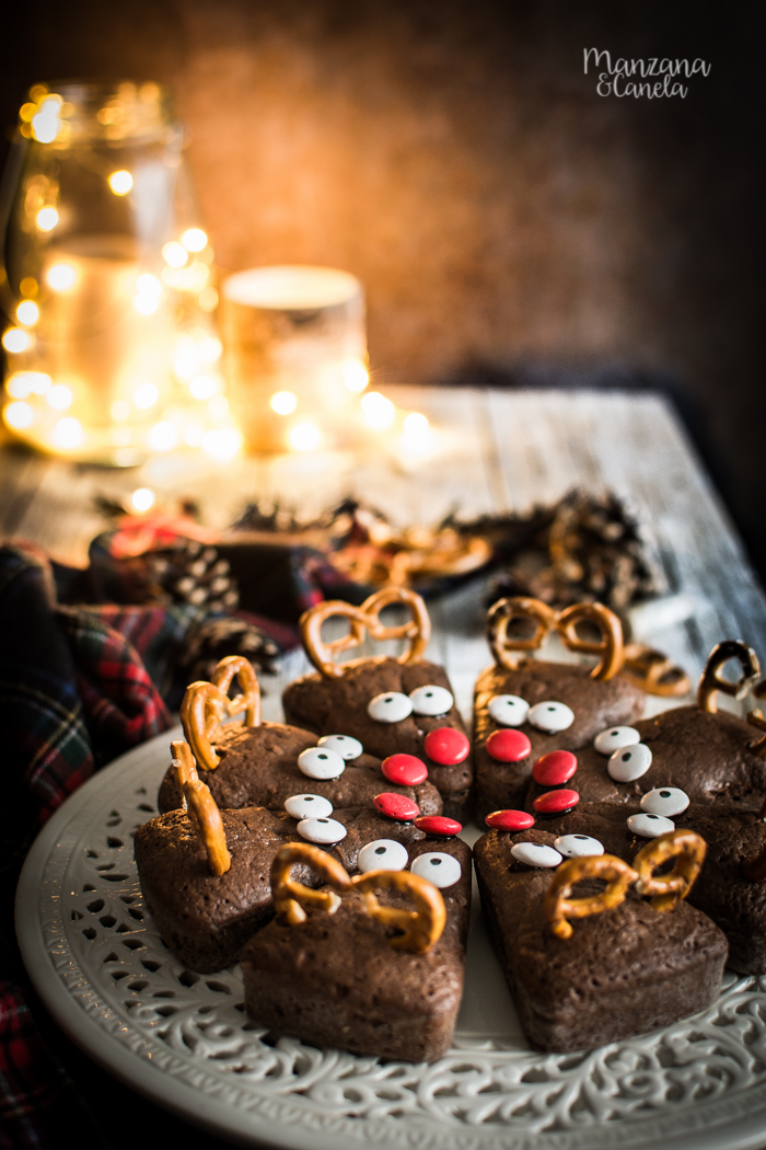 Brownies navideños de renos